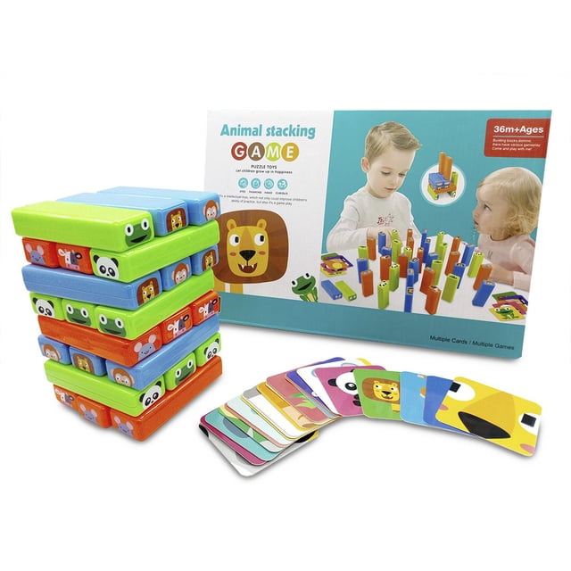 Torre Apilable Para Bebes Animales Educativo 48 Pz FABRICA DEL JUEGO Torre Apilable