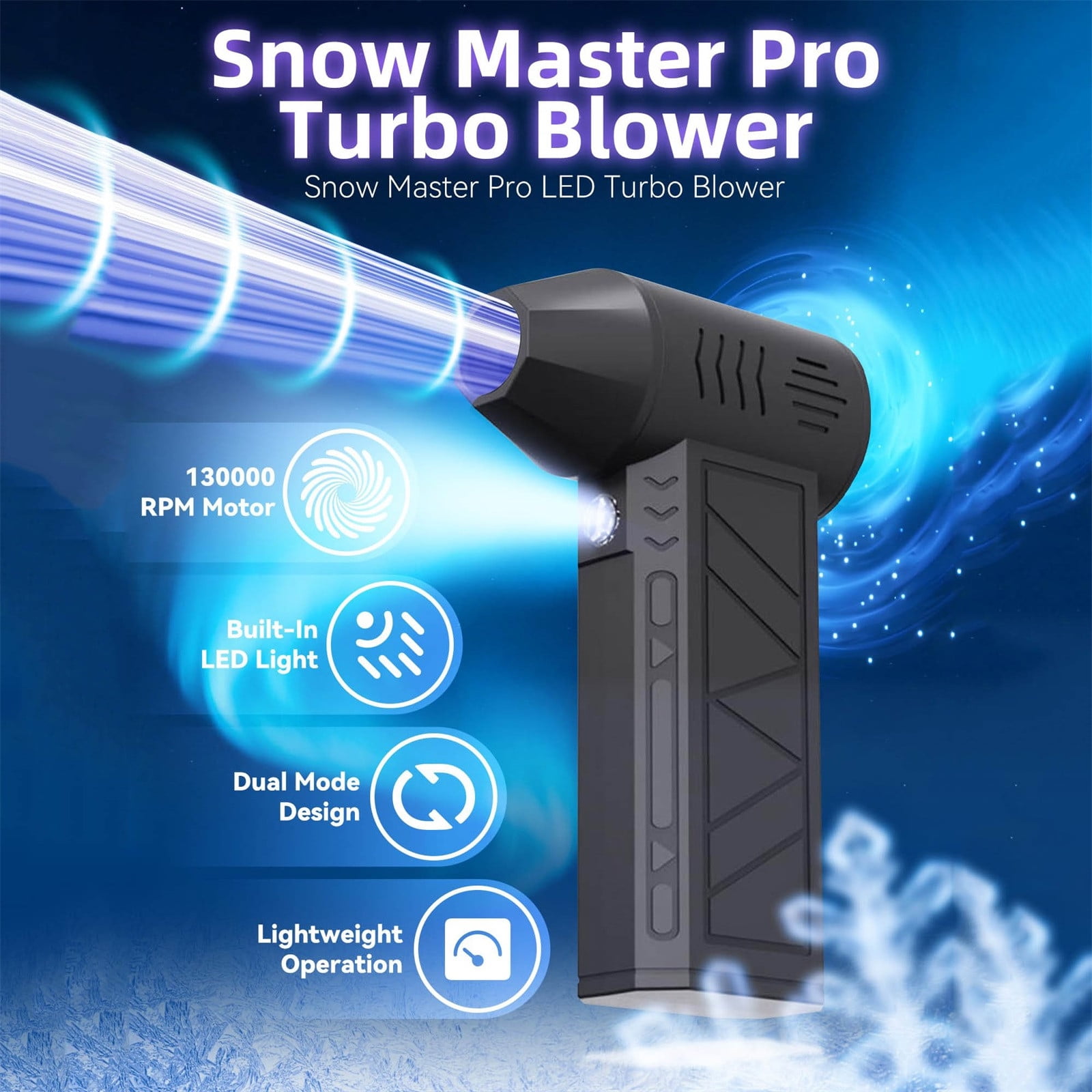 Chanana 2026 New Snow Turbo Blower, Air Duster, 5-Speed 150,000 RPM Handheld Snow Blower, Mini Turbo Snow Blower for Car Driveway Snow Removal, Ergonomic Design
