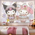 thumbnail image 1 of Halloween Hello Kitty Tapestry Sanrio Room Decor Cartoon Plush Wall Hanging Blanket Bedroom Poster Wall Sticker Background Cloth, 1 of 7