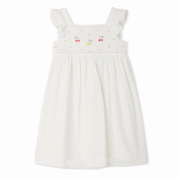 Bonpoint Girls Galia Dress With Floral Embroidery, Size 10Y