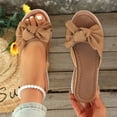 thumbnail image 3 of Rokment Bow Platform Wedge Sandals for Women Fashion Casual Bowknot Open Toe Chunky High Heel Dress Slip on Comfortable Walking Slides Summer Beach Vacation Brown Size 7, 3 of 7