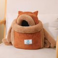 thumbnail image 2 of Pet Warm Carrier Bag Small Cat Dogs Backpack Winter Warm Carring Felpa Mascotas Jaula Caminar Viajes al aire libre Gatito Cofre colgante Bolsa - Marrón L Kuyhfg Bienvenido a Kuyhfg, 2 of 5