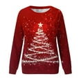 thumbnail image 6 of Craaazy Christmas Printed Sweatshirts for Women Long Sleeve Crewneck Tops Festival Outfits Xmas Tree Merry Christmas Gifts, 6 of 6