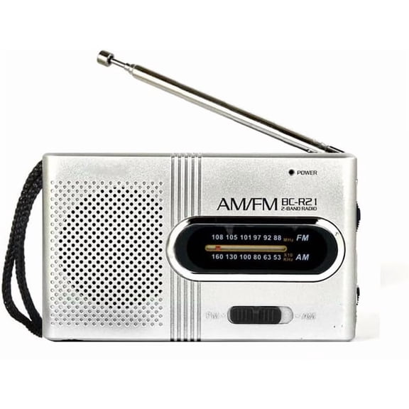 AM/FM Pocket Radio, Battery Operated, with Loud Speaker, Headphone Jack, 2AA Battery Operation - Perfect for Indoor, Outdoor, and Emergency Use, Ideal for Gift