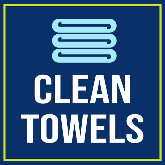 Square Plus Clean Towels Wall or Door Sign | Gym Spa and Bathroom Signage - Large