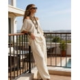 thumbnail image 6 of Two Piece Sets for Women,Women's 2 Piece Linen Cotton Set Fashion Off Shoulder Loose Top and Wide Leg Pants Boho Casual Vacation Loungewear Outfits, 6 of 8