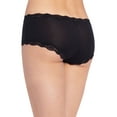 thumbnail image 2 of Maidenform Womens Cheeky Scalloped Lace Hipster, 9, Black/Black Lace, 2 of 4