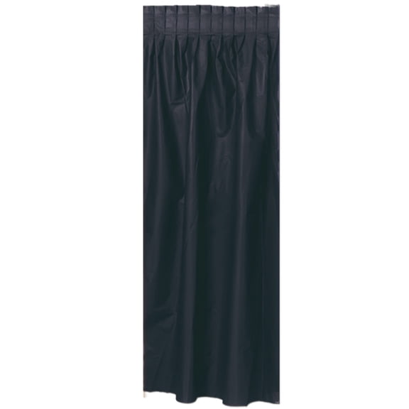 Beistle Pack of 6 Black Pleated Disposable Plastic Picnic Party Table Skirts 14'