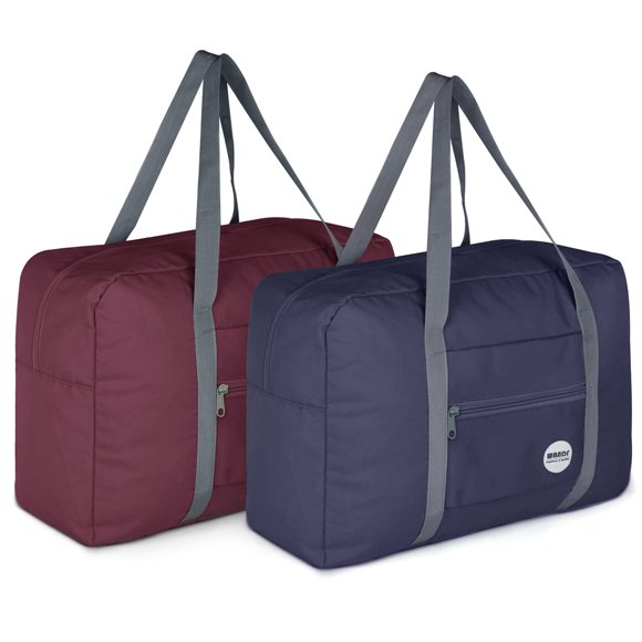 For Spirit Airlines Personal Item Bag 18x14x8 Travel Duffel Bag Underseat Foldable Carry-on Luggage for Women(F.-Blue+Red)