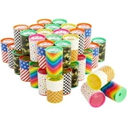 BLUE PANDA 48 Mini Kaleidoscope Style Prism Toys for Kids - Bulk Birthday Party Favors, Vintage-Style Retro Tubes (6 Designs, 1.7x1.1 in)