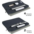 thumbnail image 5 of RAINYEAR Laptop Case Sleeve 15.6 inch Compatible with 15.6" Notebook Computer Chromebook, Protective Waterproof Polyester Padded Carrying Bag Cover with Hidden Handle Multiple Pocket, Navy Blue, 5 of 6