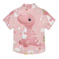thumbnail image 2 of Dailycode Small Short Sleeve Button Down Shirts Cute Dinosaur with Daisy Casual Shirt 3-10 Years, 2 of 9