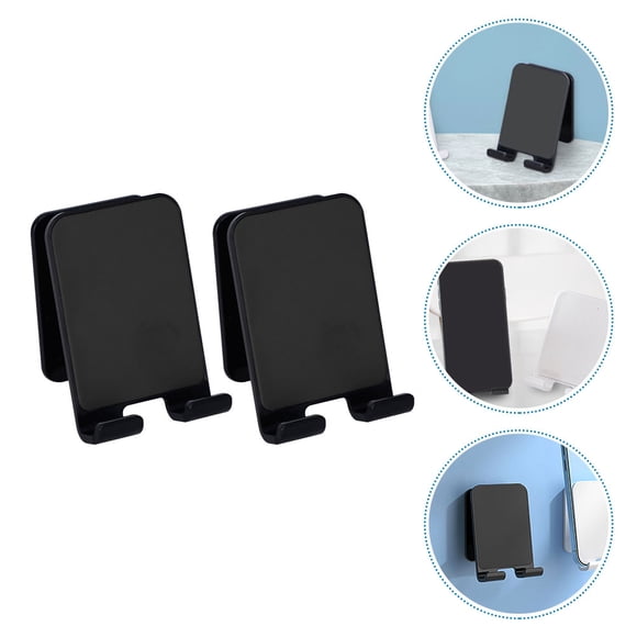 LOLIPPYY 2Ud Soporte Para Teléfono De Pared En Color Negro Con Práctico Para Casa