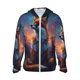 thumbnail image 1 of Balery Starry Sky Meditating Fox Sudadera ligera de manga larga con capucha y protección solar UPF 50+ para hombre y mujer, ideal para pesca y running-Small, 1 of 7