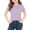 Light Violet, variant on YunPes Girls Peter Pan Collar Blouse Short Sleeve Shirts Kids Solid Color Casual Tee Tops Teen Girls T-Shirt School Summer Shirts
