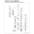 thumbnail image 6 of Kingston Brass KS7276BEXBS Essex Two-Handle 4-Hole Deck Mount Bridge Kitchen Faucet with Brass Side Sprayer in Polished Nickel, 6 of 8