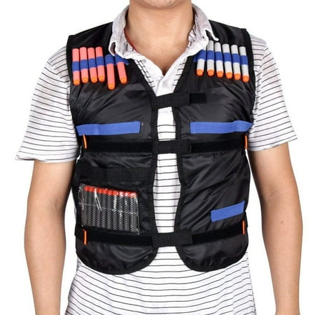 Black Foam Coat - WALFRONT Tactical Vest Kids Gun Foam Dart Clip Holder Jacket For Game,Tactical Vest