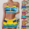 thumbnail image 2 of Qingpeng Women's Plus Size Printed Tankini Set with Wide Straps Two Piece Bathing Suit with High Waist Boyshort Bottom, 2 of 5