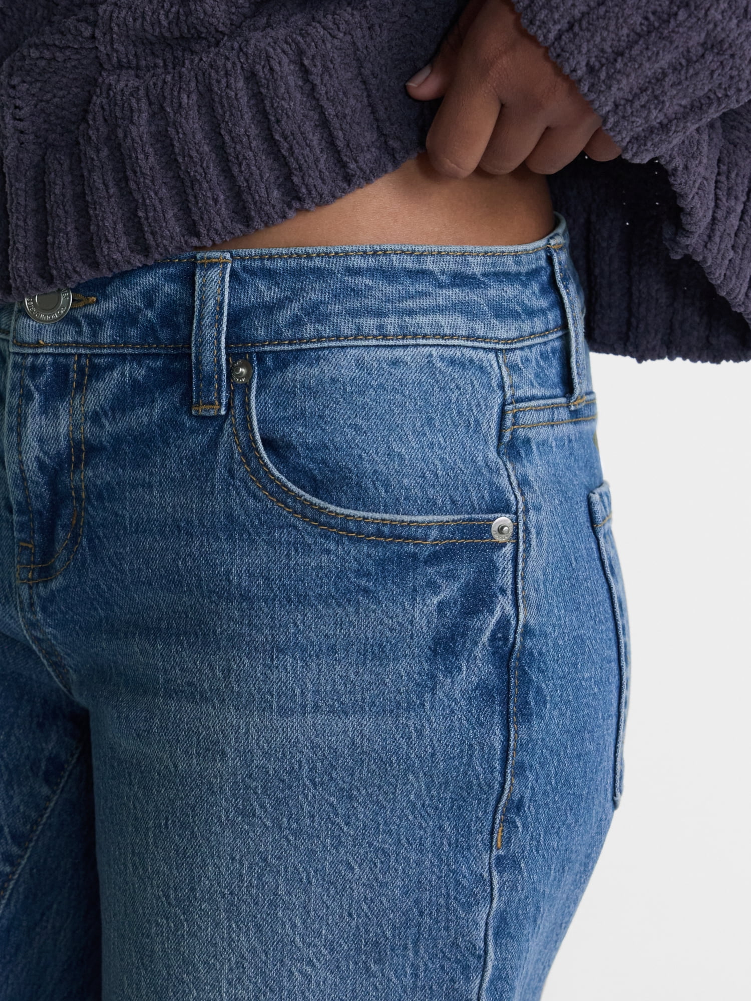 No Boundaries Low Rise Straight Leg Jeans, 31.5" Inseam, Women's Waist Sizes 00-20
