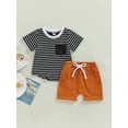 thumbnail image 2 of xiaxaixu Ensemble Shorts pour Bébé Garçon T-shirt à Manches Courtes avec Short Élastique à Col Rond, 2 of 8