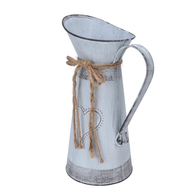 Oubit Chic Metal Flower Vase,Rustic Style Metal Jug Vintage Milk Jug Home Decoration User-Friendly Design