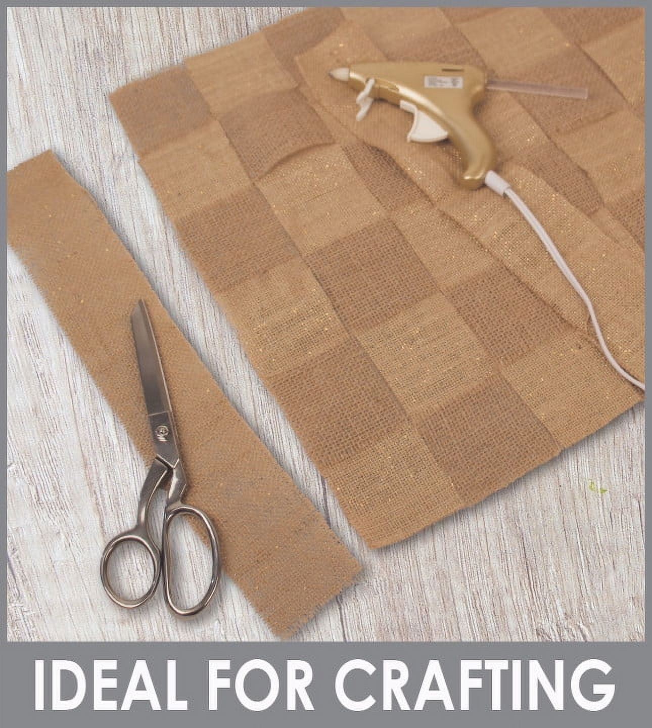 (2 pack) Allen Company Folded & Precut Jute Burlap with Gold Tinseling Craft Fabric, 46"W x 2-Yards, Gold Tinsel