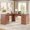 Cherry Brown, variant on 67'' Farmhouse L Shape Desk with File Drawers and Charging Station for Home Office, White