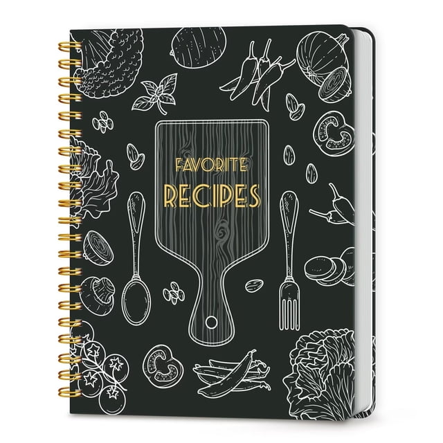 Cuaderno de recetas LuBudingJoy de tapa dura en blanco con 140 páginas