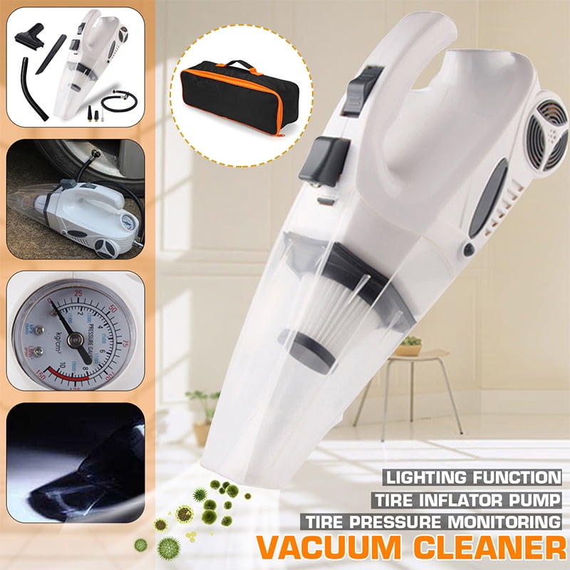 4 in 1 Portable Car Vacuum Cleaner with Air Compressor Pump, Auto Shut Off Feature