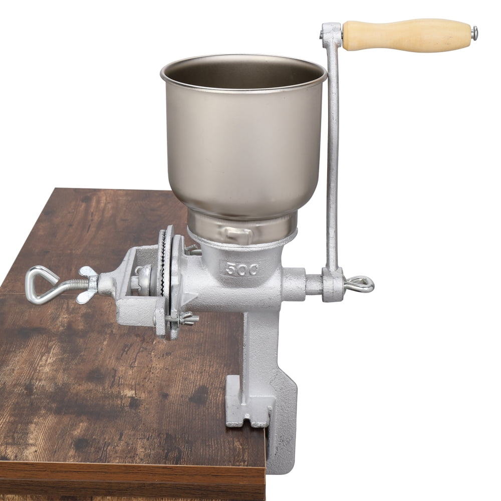 Hand Cranking Operation Grain Grinder, Silver