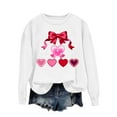 thumbnail image 4 of successthop Crew Neck Sweatshirts Women Valentine Day Bow Print Casual Clothes Long Sleeve Outfits Vacation Tops L, 4 of 5