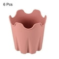 thumbnail image 3 of Uxcell 4" Silicone Round Flower Pot Planter Decorative Container, Pink 6 Pack, 3 of 5