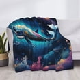 thumbnail image 3 of Naloa Vintage Colorful Patterned Dolphin Flannel Blankets - Thick and Warm Blanket for Winter, Soft Fuzzy Plush King Blanket for All Seasons60"x50", 3 of 6