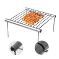 thumbnail image 4 of Parrilla portátil plegable de acero inoxidable para barbacoa, minialfombrilla antiadherente para exteriores, hoja para hornear, acampar, cocinar, 1 ud., 4 of 8