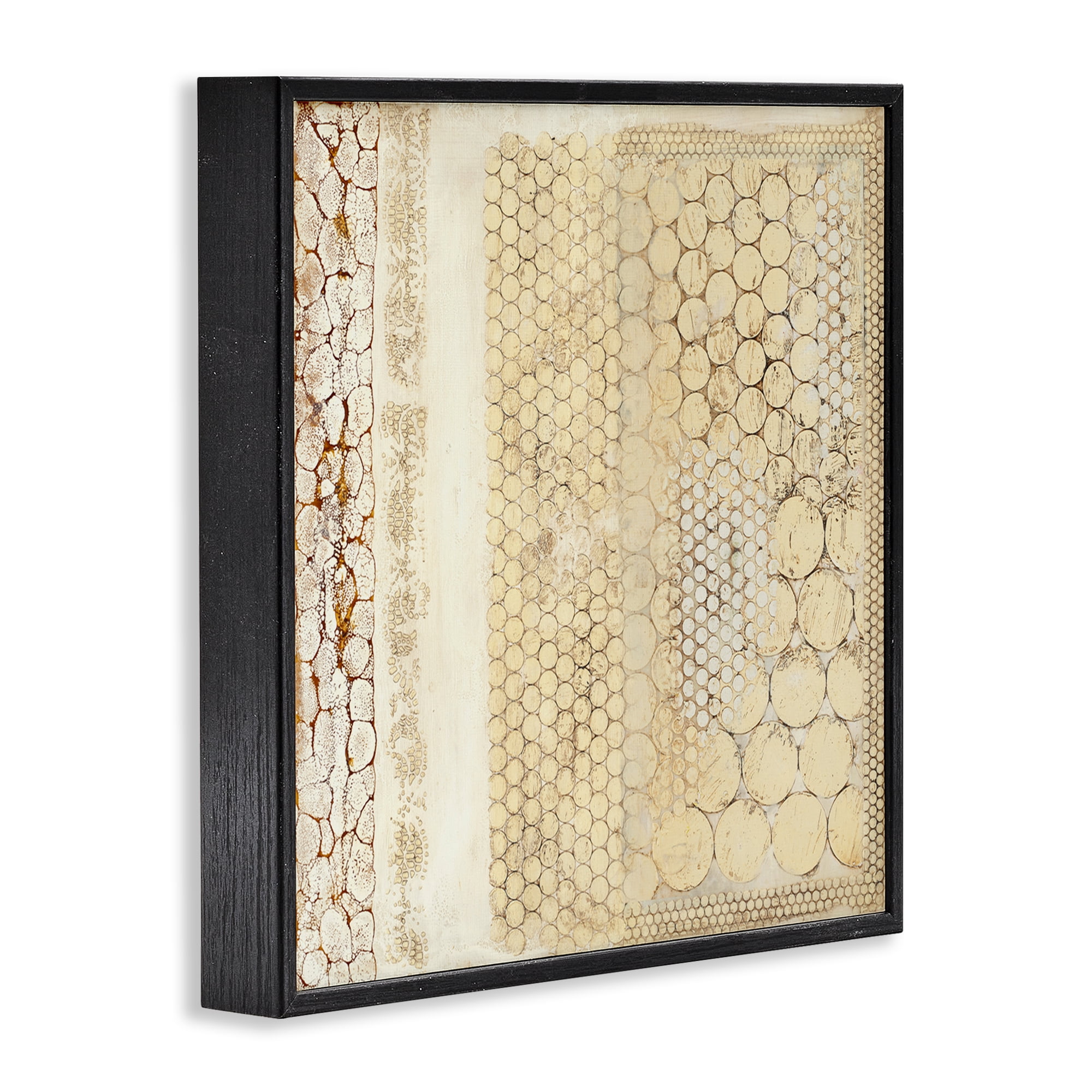Stupell Industries Rustic Country Geometric Abstract Painting Black Framed Art Print Wall Art, 24 x 24