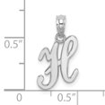 thumbnail image 3 of FJC Finejewelers 10k White Gold H Script Initial Charm, 3 of 6