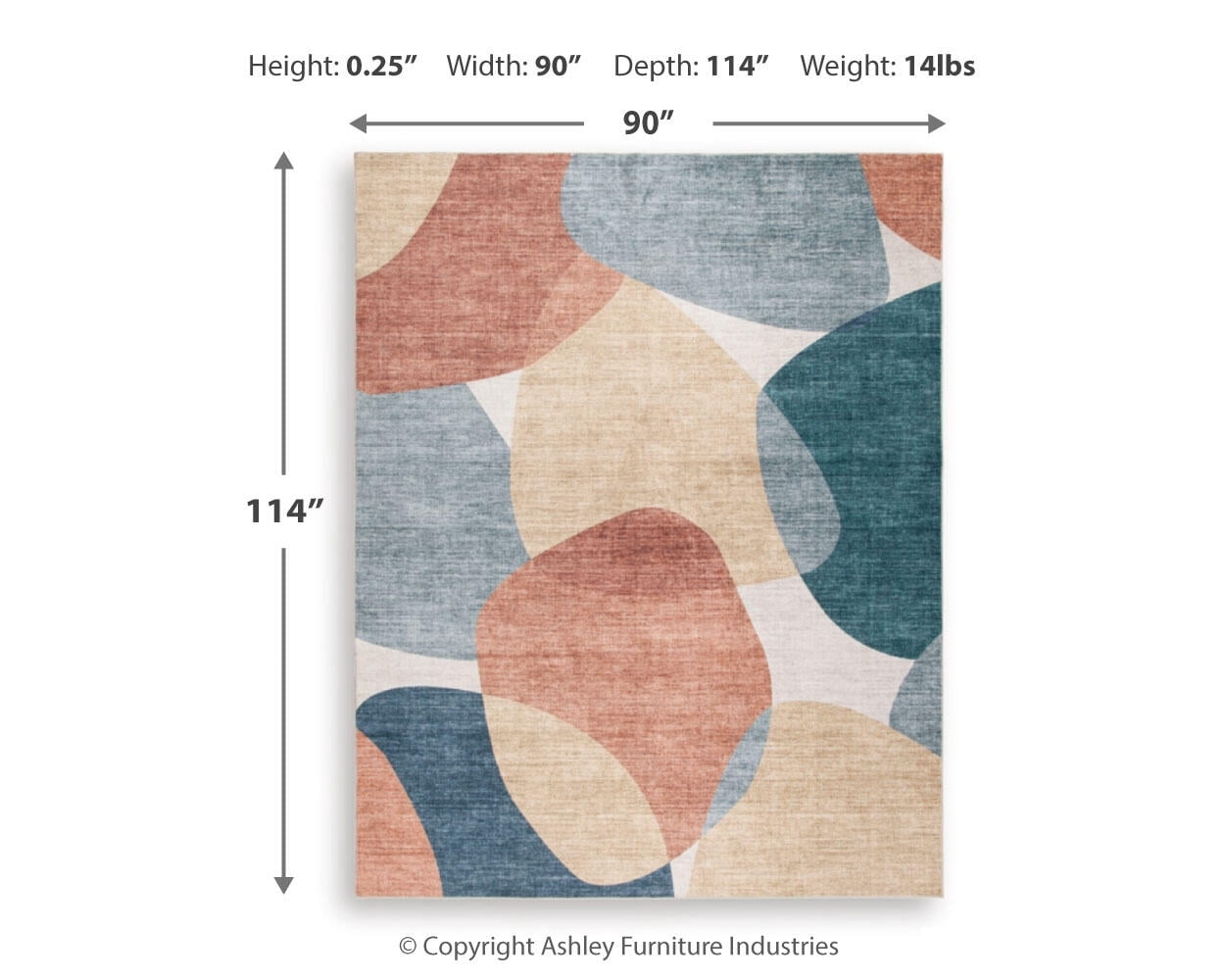 Signature Design by Ashley Chanleigh 8' x 10' Washable Area Rug, Multicolor Contemporary Abstract Design
