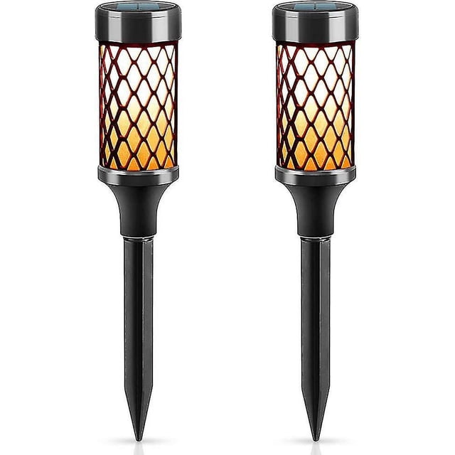 Paquete de 2 luces solares LIUXGMXG para jardín Al aire libre LED blancas cálidas impermeables IP65