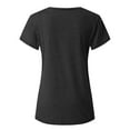 thumbnail image 4 of Pompotops T-Shirt Décontracté Col Rond pour Femmes Pull Slim Uni Manches Courtes T-Shirt Tops, 4 of 5