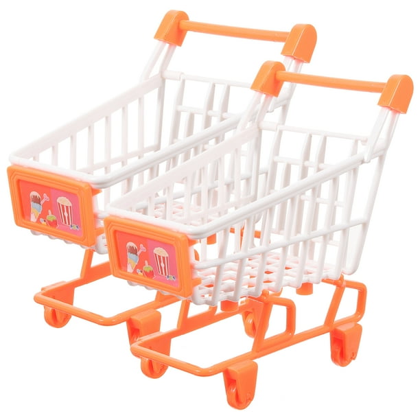 2 piezas de carritos de compras de juguete para niños, carrito de supermercado de juguete de simulación, juguetes de juego de simulación para niños pequeños