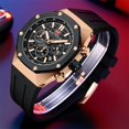 thumbnail image 3 of Mens Chronograph Waterproof Sports Analog Quartz Silicone Band Fashion Wrist Watch for Men, 3 of 8