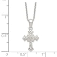 thumbnail image 2 of Auriga Fine Jewelry 925 Sterling Silver Polished Cross Necklace for Women 18", 2 of 5