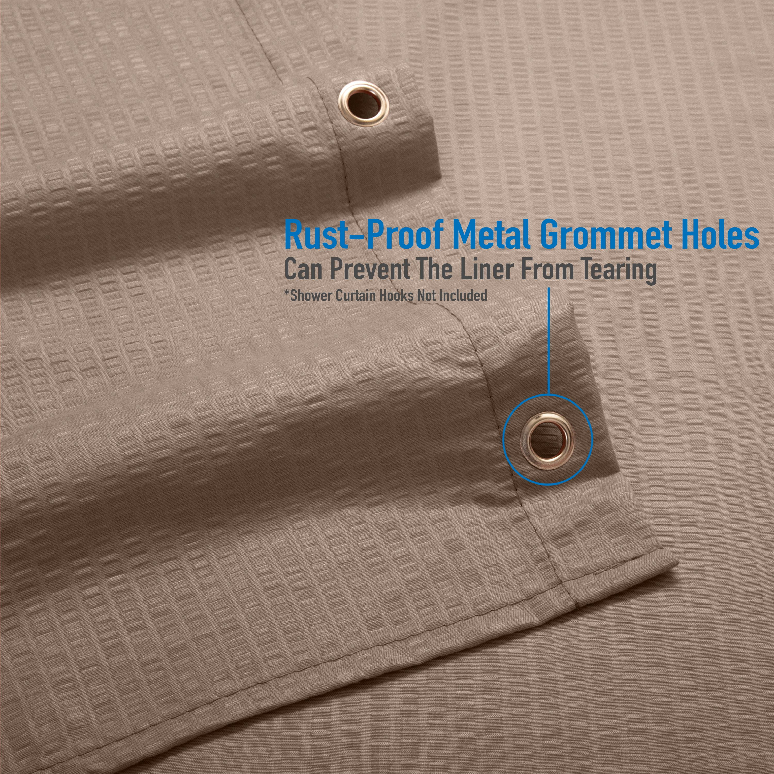 Bath Bliss Microfiber Soft Touch Dash Design Shower Curtain Liner in Taupe