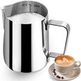 thumbnail image 2 of Milk Frothing Pitcher, Stainless Steel Art Creamer Cup The Best Milk Frother Steamer Cup Stainless Steel Coffee Milk Frothing Cup,Coffee Steaming Pitcher 12oz/350ml DEEMTON Accesorios De Cocina, 2 of 2
