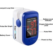 Zacurate 500BL Fingertip Pulse Oximeter, Finger Blood Oxygen Saturation (SpO2) & Pulse Rate Monitor with Large LED Display, Sports & Aviation, Navy Blue