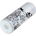 thumbnail image 2 of Crow 20 Oz Skinny Tumbler, Flock of Birds Flying Away from a Tree with Leafy Branches Black Silhouettes, Leak-Proof Straw Lid and Brush Vacuum Insulated for Outdoor Use, Black and White, 2 of 6