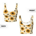 thumbnail image 5 of Haiem Sunflowers And Bee Pattern Womens Sports Bra - U Neck Padded Low Impact Yoga Bra Workout Crop Top Gym Moisture-Wicking Workout Vest -Small, 5 of 9