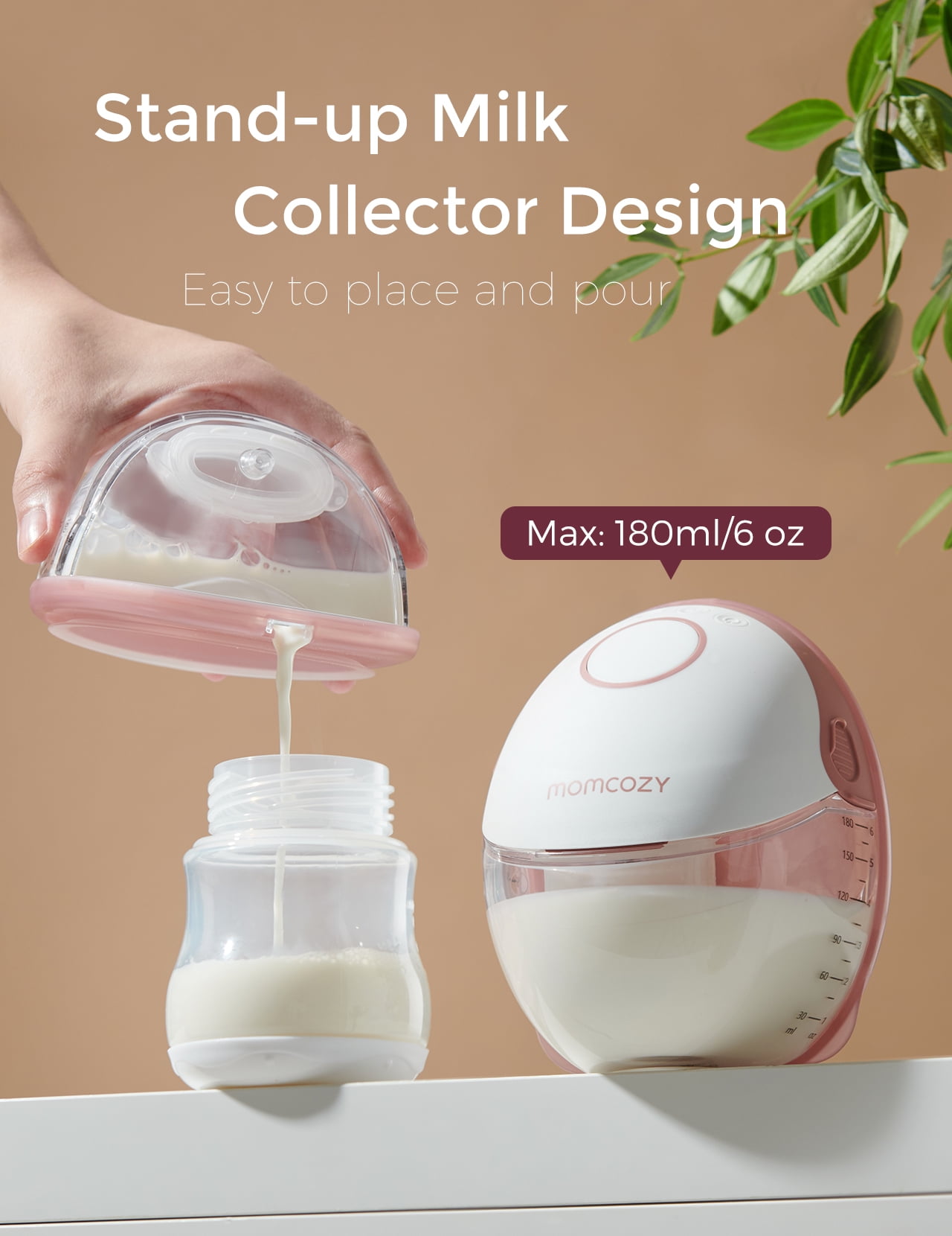 Momcozy Breast Pump Hands Free Mobile Style | M6, Wearable Breastfeeding Pump, Cozy Red 1 Count