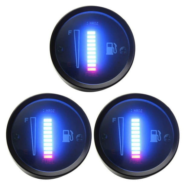 3X 24V 2 Inch 52mm Universal Car Motorcycle Fuel Level Meter Gauge LED