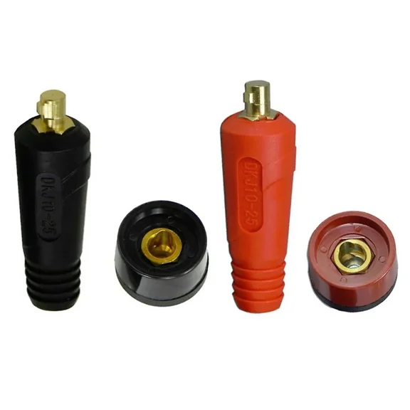 4pcs Tig Welding Cable Panel Connector Socket Set Style Dkj10-25 & Dkz10-25 4pcs Soldering Accessor